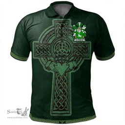 Irish Connor or O'Connor (Corcomroe) Coat of Arms Irish Polo Shirt Irish Cross with Celtic Knot and Claddagh Ring Polo Shirt
