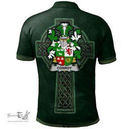 Irish Conroy or O'Conry Coat of Arms Irish Polo Shirt Irish Cross with Celtic Knot and Claddagh Ring Polo Shirt
