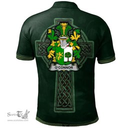 Irish Connor or O'Connor (Sligo) Coat of Arms Irish Polo Shirt Irish Cross with Celtic Knot and Claddagh Ring Polo Shirt