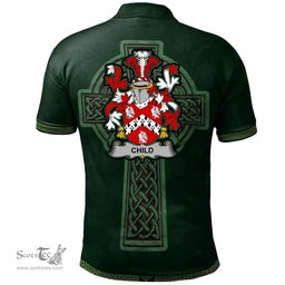 Irish Child Coat of Arms Irish Polo Shirt Irish Cross with Celtic Knot and Claddagh Ring Polo Shirt