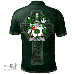 Irish Crowe or McEnchroe Coat of Arms Irish Polo Shirt Irish Cross with Celtic Knot and Claddagh Ring Polo Shirt