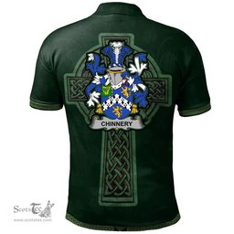 Irish Chinnery Coat of Arms Irish Polo Shirt Irish Cross with Celtic Knot and Claddagh Ring Polo Shirt