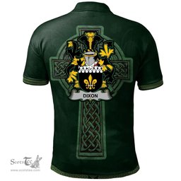 Irish Dixon Coat of Arms Irish Polo Shirt Irish Cross with Celtic Knot and Claddagh Ring Polo Shirt