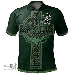 Irish Edney Coat of Arms Irish Polo Shirt Irish Cross with Celtic Knot and Claddagh Ring Polo Shirt