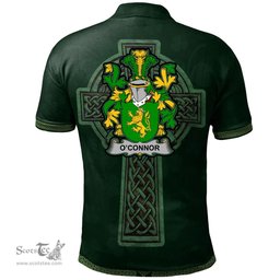 Irish Connor or O'Connor (Kerry) Coat of Arms Irish Polo Shirt Irish Cross with Celtic Knot and Claddagh Ring Polo Shirt