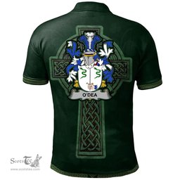 Irish Dea or O'Dea Coat of Arms Irish Polo Shirt Irish Cross with Celtic Knot and Claddagh Ring Polo Shirt