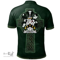 Irish Cowley or Cooley Coat of Arms Irish Polo Shirt Irish Cross with Celtic Knot and Claddagh Ring Polo Shirt
