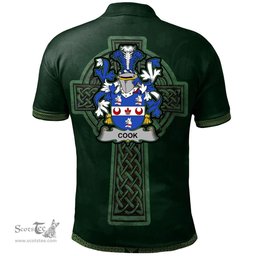 Irish Cook Coat of Arms Irish Polo Shirt Irish Cross with Celtic Knot and Claddagh Ring Polo Shirt