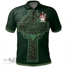 Irish Deasy Coat of Arms Irish Polo Shirt Irish Cross with Celtic Knot and Claddagh Ring Polo Shirt