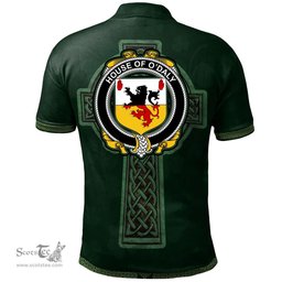 Irish House of O'DALY Coat of Arms Irish Polo Shirt Irish Cross with Celtic Knot and Claddagh Ring Polo Shirt
