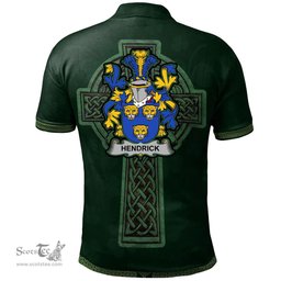 Irish Hendrick or O'Henrick Coat of Arms Irish Polo Shirt Irish Cross with Celtic Knot and Claddagh Ring Polo Shirt