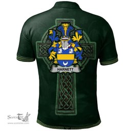 Irish Harnett or Hartnet Coat of Arms Irish Polo Shirt Irish Cross with Celtic Knot and Claddagh Ring Polo Shirt