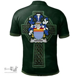Irish Hayden or O'Hayden Coat of Arms Irish Polo Shirt Irish Cross with Celtic Knot and Claddagh Ring Polo Shirt