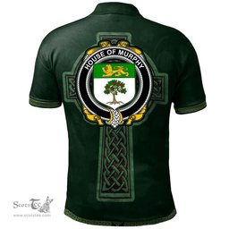 Irish House of MURPHY (O’Morchoe) Coat of Arms Irish Polo Shirt Irish Cross with Celtic Knot and Claddagh Ring Polo Shirt