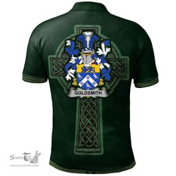 Irish Goldsmith Coat of Arms Irish Polo Shirt Irish Cross with Celtic Knot and Claddagh Ring Polo Shirt