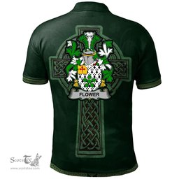 Irish Flower Coat of Arms Irish Polo Shirt Irish Cross with Celtic Knot and Claddagh Ring Polo Shirt