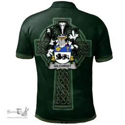 Irish Gilchrist or McGilchrist Coat of Arms Irish Polo Shirt Irish Cross with Celtic Knot and Claddagh Ring Polo Shirt