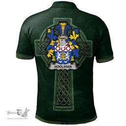 Irish Hoolihan or O'Holohan Coat of Arms Irish Polo Shirt Irish Cross with Celtic Knot and Claddagh Ring Polo Shirt