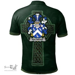 Irish Holywood Coat of Arms Irish Polo Shirt Irish Cross with Celtic Knot and Claddagh Ring Polo Shirt