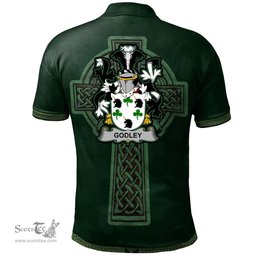 Irish Godley Coat of Arms Irish Polo Shirt Irish Cross with Celtic Knot and Claddagh Ring Polo Shirt