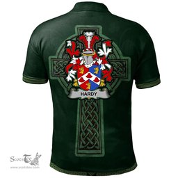 Irish Hardy Coat of Arms Irish Polo Shirt Irish Cross with Celtic Knot and Claddagh Ring Polo Shirt