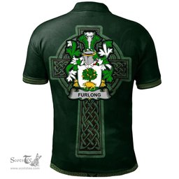 Irish Furlong Coat of Arms Irish Polo Shirt Irish Cross with Celtic Knot and Claddagh Ring Polo Shirt