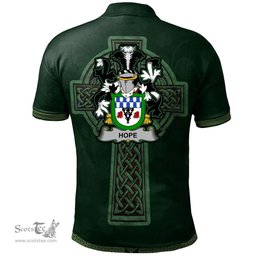 Irish Hope Coat of Arms Irish Polo Shirt Irish Cross with Celtic Knot and Claddagh Ring Polo Shirt
