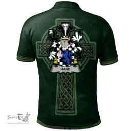 Irish Hand or McClave Coat of Arms Irish Polo Shirt Irish Cross with Celtic Knot and Claddagh Ring Polo Shirt