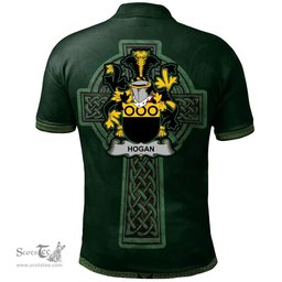 Irish Hogan or O'Hogan Coat of Arms Irish Polo Shirt Irish Cross with Celtic Knot and Claddagh Ring Polo Shirt