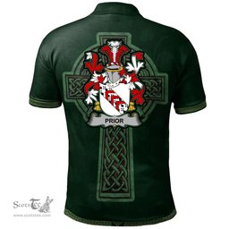 Irish Prior Coat of Arms Irish Polo Shirt Irish Cross with Celtic Knot and Claddagh Ring Polo Shirt
