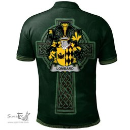 Irish Lombard Coat of Arms Irish Polo Shirt Irish Cross with Celtic Knot and Claddagh Ring Polo Shirt