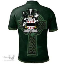 Irish Lill Coat of Arms Irish Polo Shirt Irish Cross with Celtic Knot and Claddagh Ring Polo Shirt