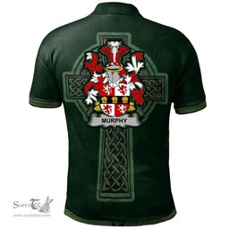 Irish Murphy (Muskerry) Coat of Arms Irish Polo Shirt Irish Cross with Celtic Knot and Claddagh Ring Polo Shirt