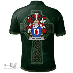 Irish Mulrony or O'Mulroney Coat of Arms Irish Polo Shirt Irish Cross with Celtic Knot and Claddagh Ring Polo Shirt