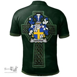 Irish Osborne Coat of Arms Irish Polo Shirt Irish Cross with Celtic Knot and Claddagh Ring Polo Shirt