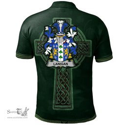Irish Lanigan or O'Lenigan Coat of Arms Irish Polo Shirt Irish Cross with Celtic Knot and Claddagh Ring Polo Shirt