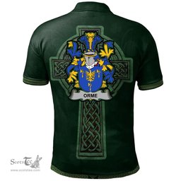 Irish Orme Coat of Arms Irish Polo Shirt Irish Cross with Celtic Knot and Claddagh Ring Polo Shirt