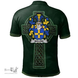 Irish Mullins or O'Mullins Coat of Arms Irish Polo Shirt Irish Cross with Celtic Knot and Claddagh Ring Polo Shirt