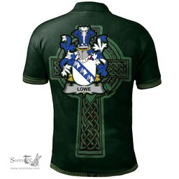 Irish Lowe Coat of Arms Irish Polo Shirt Irish Cross with Celtic Knot and Claddagh Ring Polo Shirt