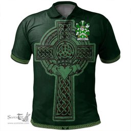Irish Lloyd Coat of Arms Irish Polo Shirt Irish Cross with Celtic Knot and Claddagh Ring Polo Shirt