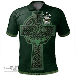Irish Lyster Coat of Arms Irish Polo Shirt Irish Cross with Celtic Knot and Claddagh Ring Polo Shirt