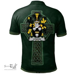 Irish Lyndon or Gindon Coat of Arms Irish Polo Shirt Irish Cross with Celtic Knot and Claddagh Ring Polo Shirt