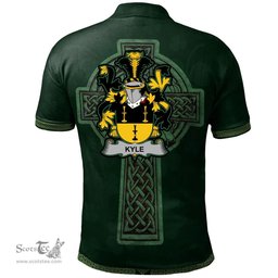 Irish Kyle Coat of Arms Irish Polo Shirt Irish Cross with Celtic Knot and Claddagh Ring Polo Shirt
