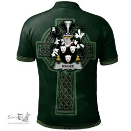 Irish Magee or McGee Coat of Arms Irish Polo Shirt Irish Cross with Celtic Knot and Claddagh Ring Polo Shirt
