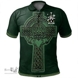 Irish Magee or McGee Coat of Arms Irish Polo Shirt Irish Cross with Celtic Knot and Claddagh Ring Polo Shirt