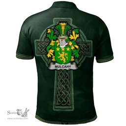 Irish Mulcahy or O'Mulcahy Coat of Arms Irish Polo Shirt Irish Cross with Celtic Knot and Claddagh Ring Polo Shirt