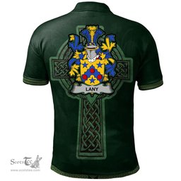 Irish Lany or Laney Coat of Arms Irish Polo Shirt Irish Cross with Celtic Knot and Claddagh Ring Polo Shirt