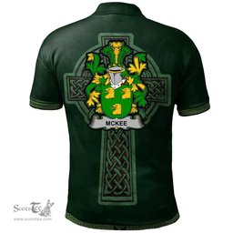 Irish Kee or McKee Coat of Arms Irish Polo Shirt Irish Cross with Celtic Knot and Claddagh Ring Polo Shirt