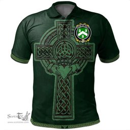 Irish House of TULLY (MACATILLA)) Coat of Arms Irish Polo Shirt Irish Cross with Celtic Knot and Claddagh Ring Polo Shirt