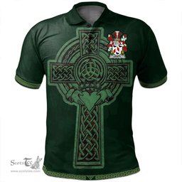 Irish Levett or Lyvett Coat of Arms Irish Polo Shirt Irish Cross with Celtic Knot and Claddagh Ring Polo Shirt